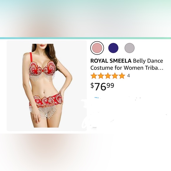 ROYAL SMEELA Crystal & Rhinestone Belly Dance Costume Bra for Women Size Medium - Picture 4 of 13